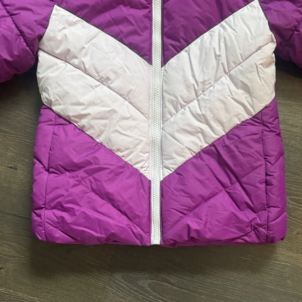Girls Columbia Arctic Blast Purple Hooded Puffer Jacket size XS 6/6x